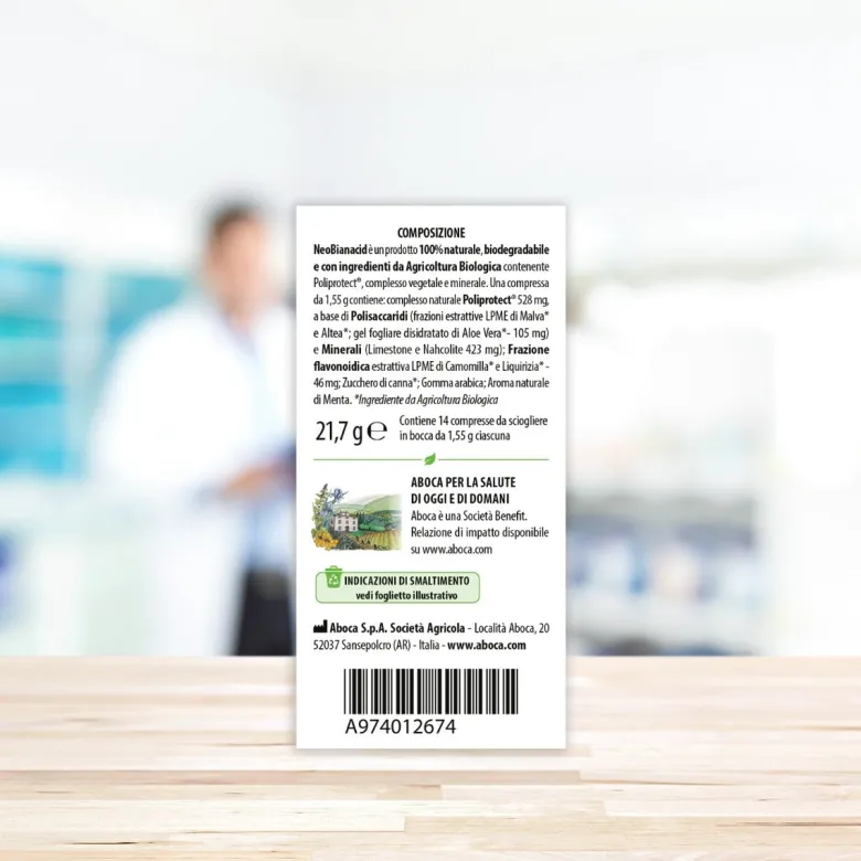 Aboca Neobianacid Benessere Digestivo 14 Compresse Masticabili