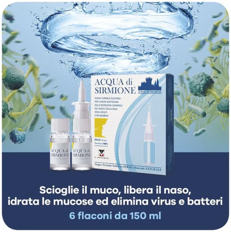 Acqua Di Sirmione 6 Flaconi 15ml - Idratazione Naturale