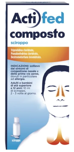 Actifed Composto 100 ml Sciroppo per Tosse Congestione Nasale e Allergia