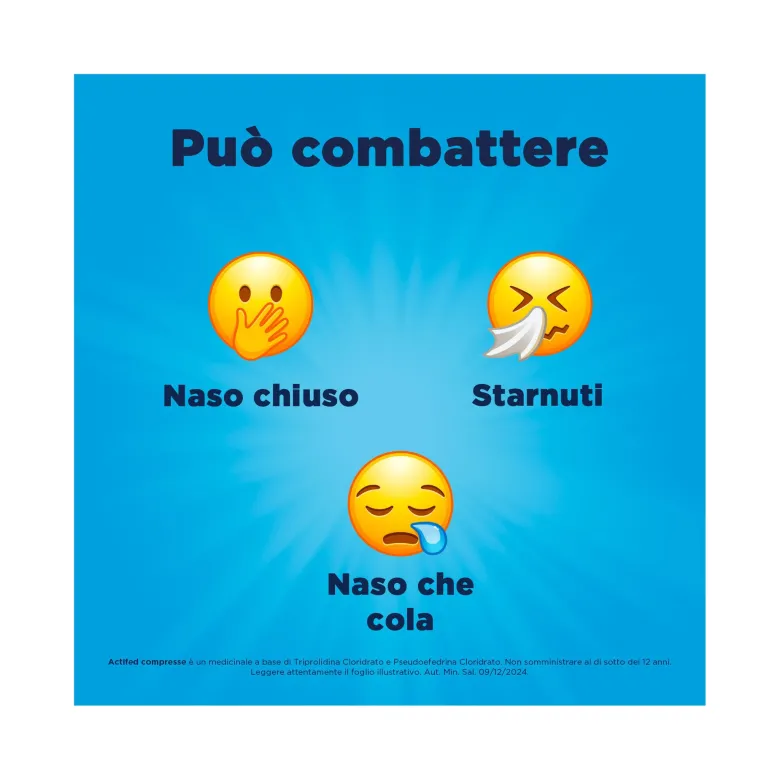 Actifed 2,5 mg 12 Compresse Congestione Nasale e Raffreddore