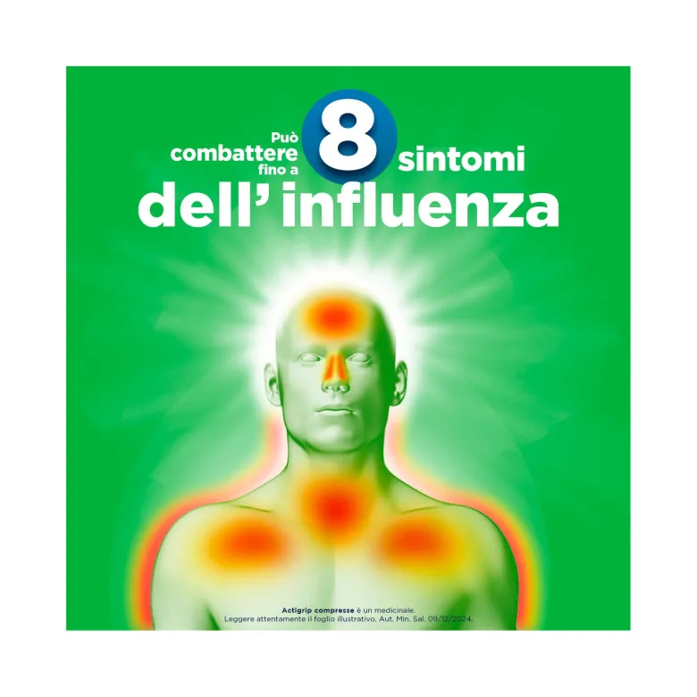 Actigrip 12 Compresse per Raffreddore Cefalea Mal di testa Febbre e Influenza