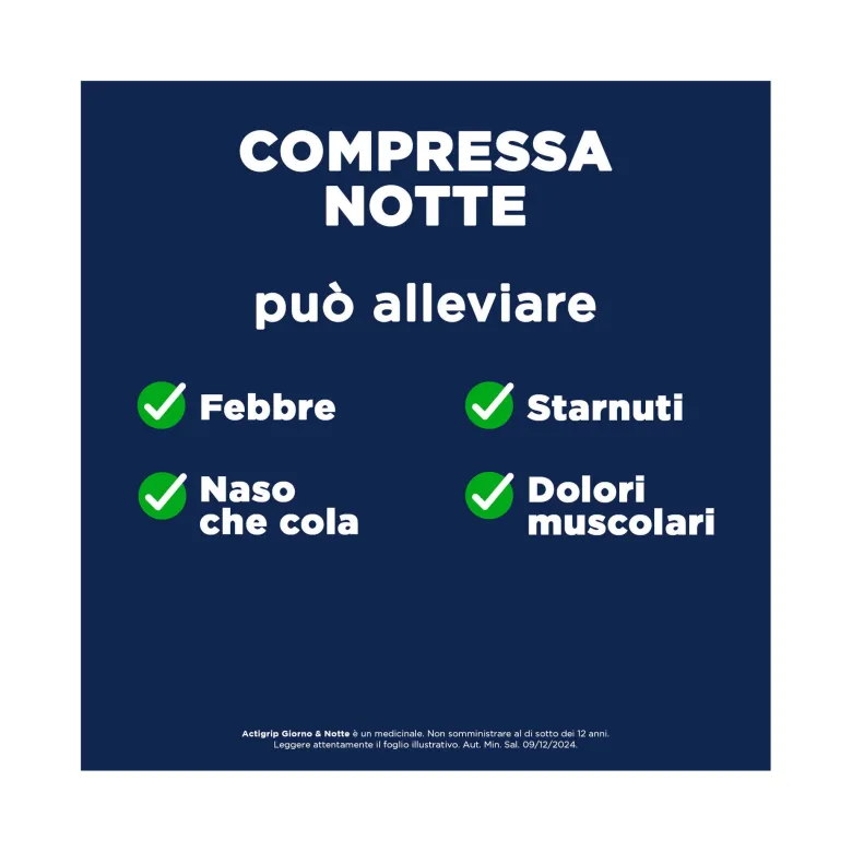 Actigrip Giorno e Notte Compresse per Raffreddore Febbre e Influenza