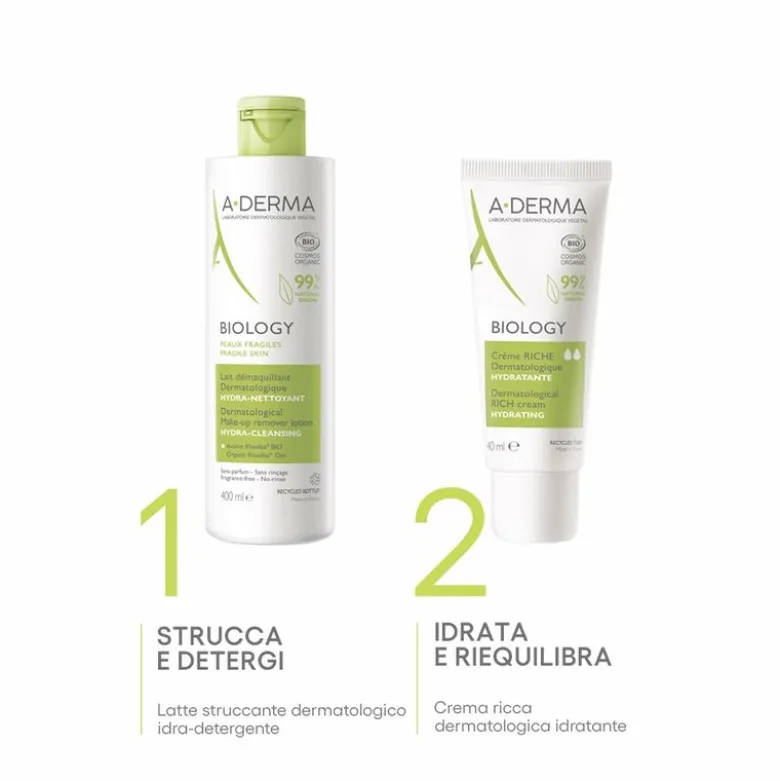 A-Derma BIOLOGY Latte struccante dermatologico IDRA-DETERGENTE 400ml
