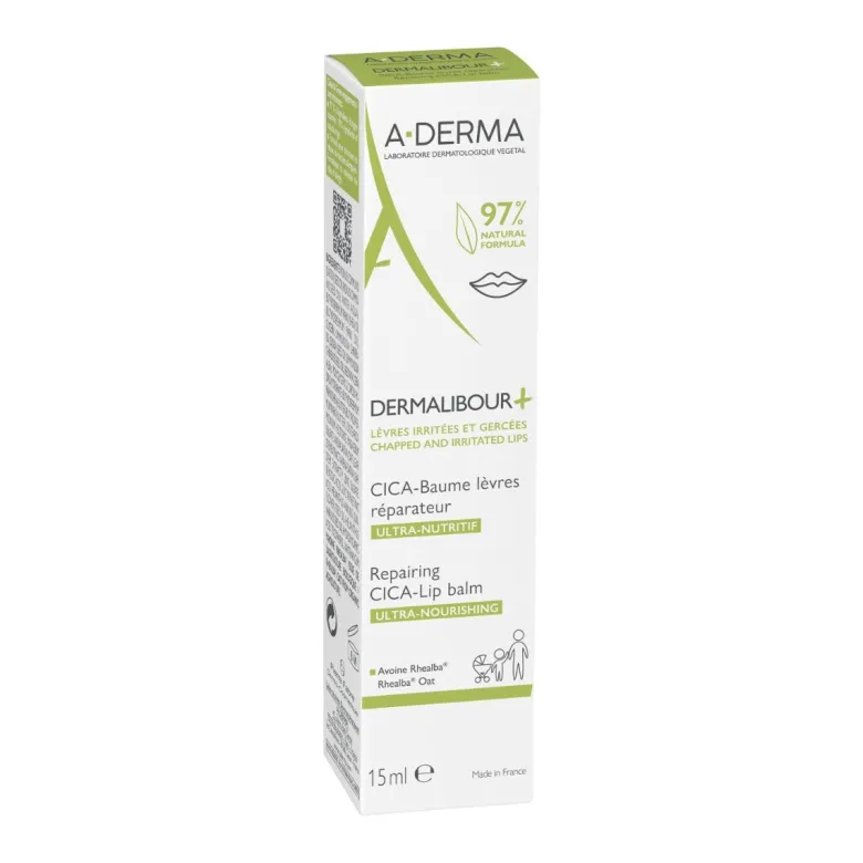 A-Derma Dermalibour+ Cica balsamo labbra ristrutturante 15ml