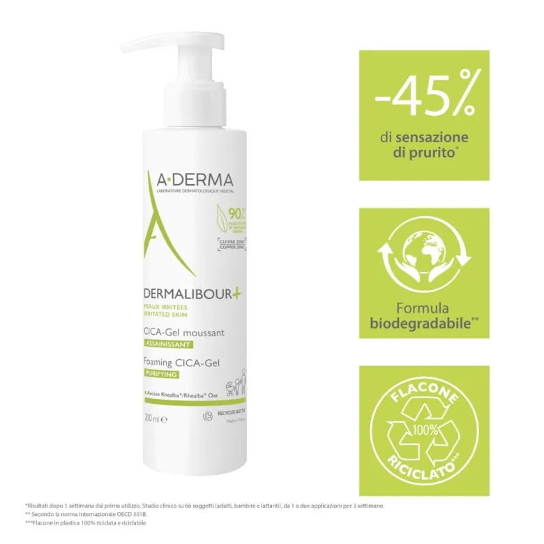 A-Derma Dermalibour + Cica Gel detergente purificante pelli irritabili 200ml