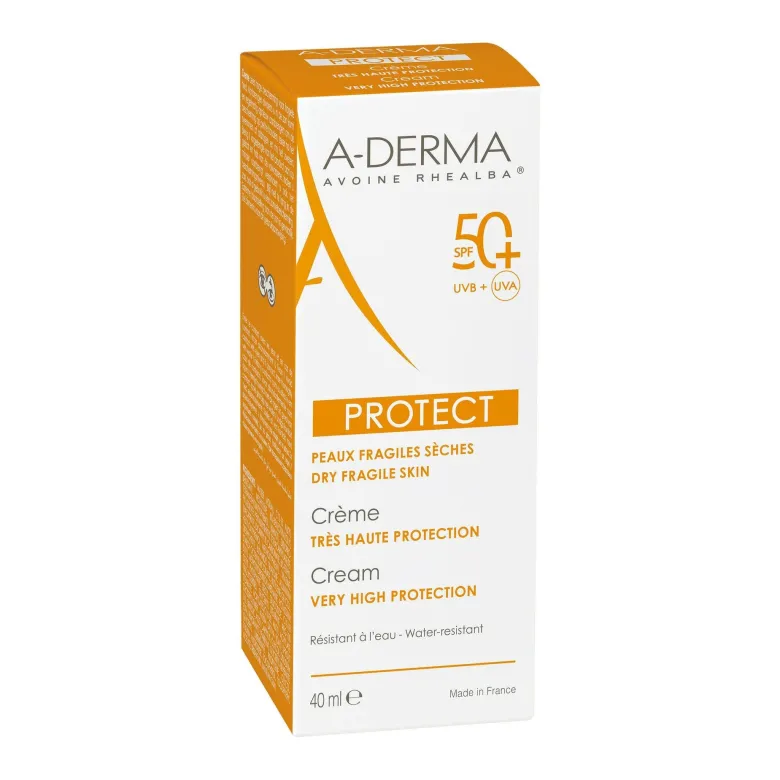 A-Derma Protect Crema protezione solare viso molto alta SPF50+ per pelli fragili secche 40ml