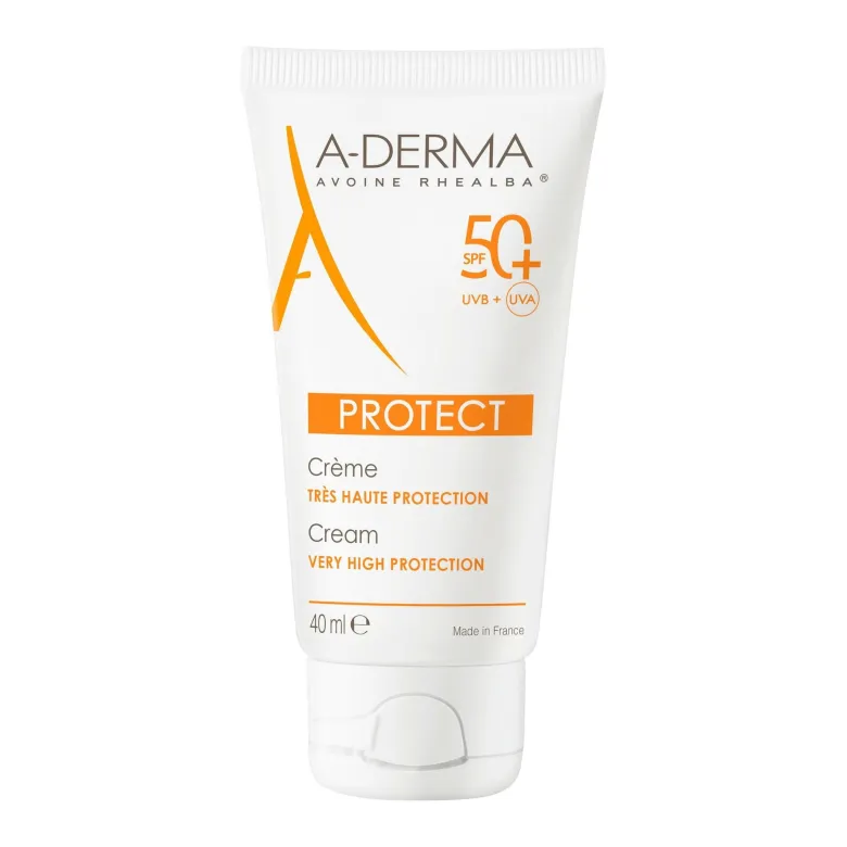 A-Derma Protect Crema protezione solare viso molto alta SPF50+ per pelli fragili secche 40ml