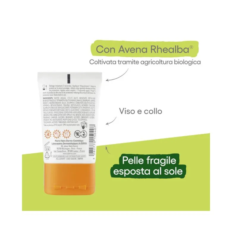 Aderma Protect Pocket Fluido Invisibile Solare Viso 30ml SPF50+