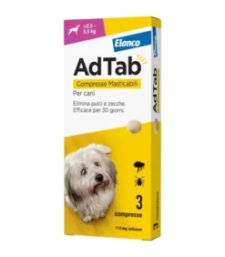 Adtab Per Cani Da 2,5 A 5,5kg 3 Compresse Masticabili 112mg