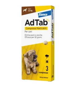 Adtab Per Cani Da 1,3 A 2,5kg 3 Compresse Masticabili 56mg