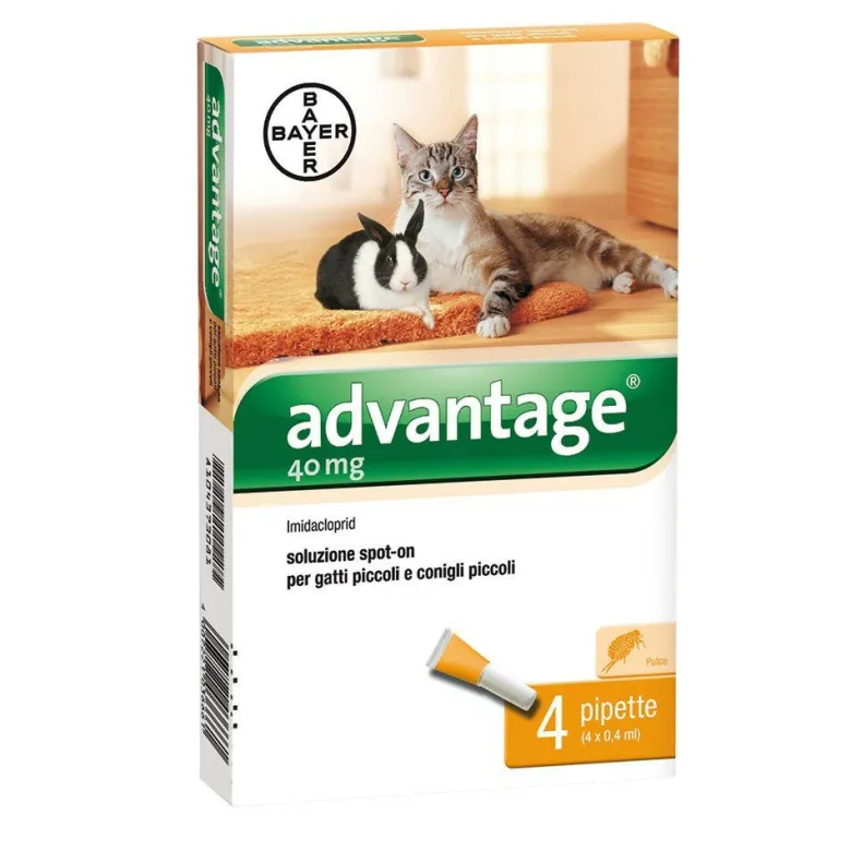 Advantage Spot On 4 Pipette 0,4ml Antiparassitario Gatti/Conigli