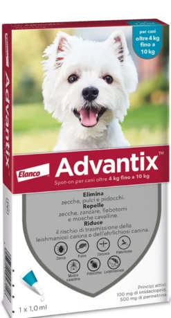 Advantix Spot On Per Cani da 4 a 10 Kg Soluzione 1 Pipetta da 1,0ml