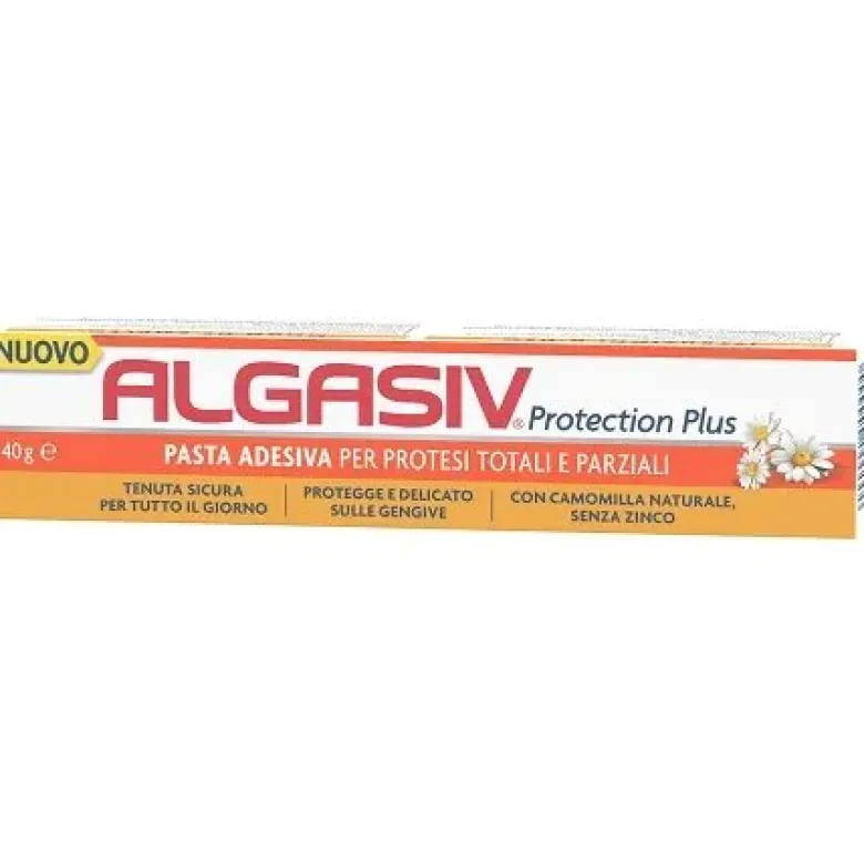 Algasiv Protection Plus Crema Adesiva Per Protesi Totali E Parziali Con Camomilla Naturale 40g