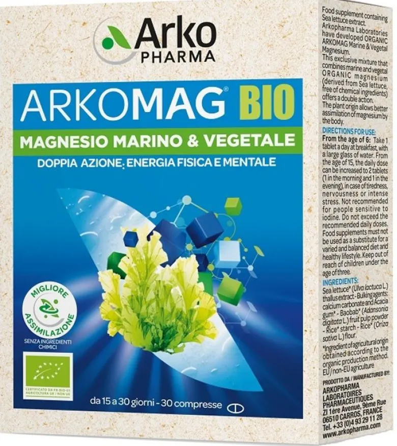 Arkopharma Arkomag Bio magensio marino vegetale 30 compresse