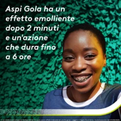 Aspi Gola Caramelle Antinfiammatorio per Gola Infiammata e Mal di gola 16 pastiglie Limone Miele