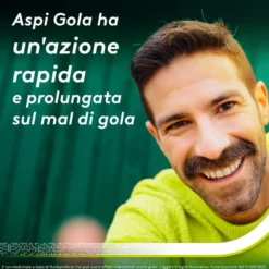 Aspi Gola Caramelle Antinfiammatorio per Gola Infiammata e Mal di gola 24 pastiglie Limone Miele