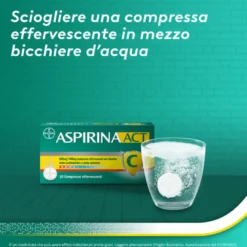 AspirinaACT C antinfiammatorio e antidolorifico per Febbre eInfluenza con Vitamina C 10 Cpr Eff