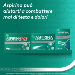 AspirinaAct Dolore e Infiammazione Antidolorifico Antinfiammatorio per Mal di Testa e Dolori 12 Cpr