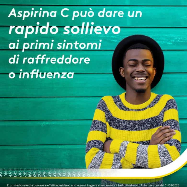 Aspirina C Antinfiammatorio Antidolorifico per Influenza Raffreddore e Febbre con Vitamina C 40 Cpr