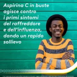 Aspirina C Antinfiammatorio e Antidolorifico per Influenza e Febbre con Vitamina C 10 Buste Arancia
