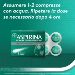 Aspirina Dolore e Infiammazione Antidolorifico Antinfiammatorio per Mal di Testa e Dolori 8 Cpr