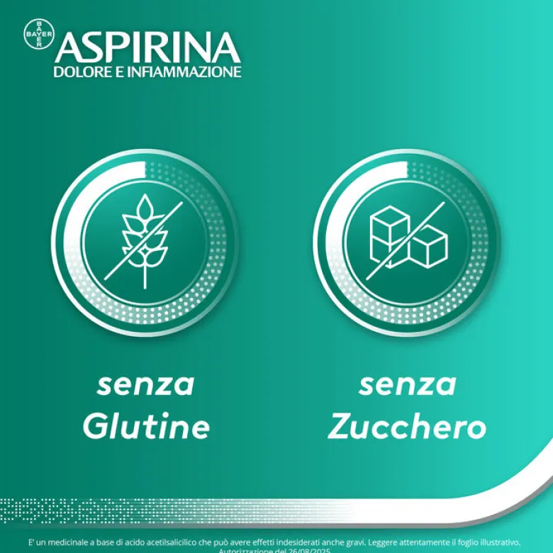 Aspirina Dolore e Infiammazione Antidolorifico Antinfiammatorio per Mal di Testa e Dolori 8 Cpr