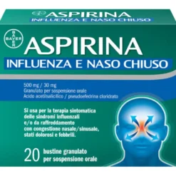 Aspirina Influenza Naso Chiuso 20 Buste - Antidolorifico e Decongestionante