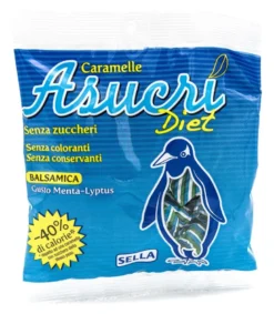 Asucri Diet Caramella Senza zucchero balsamica gusto Menta Lyptus 40g