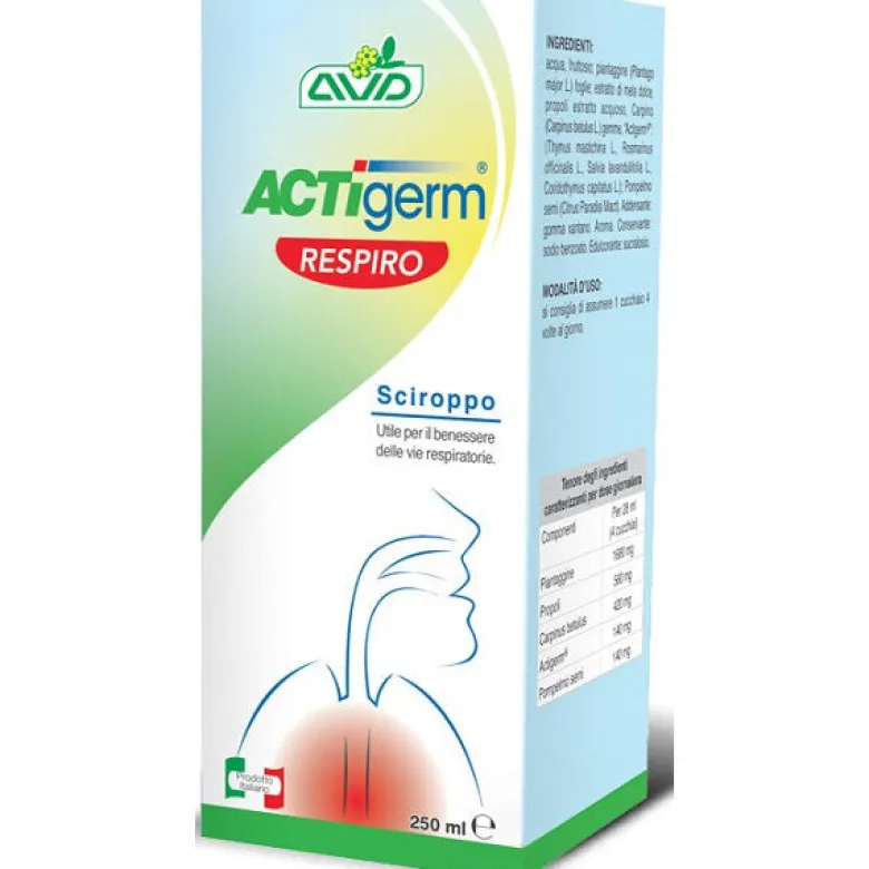 AVD Actigerm Respiro per il benessere delle vie respiratorie 250ml