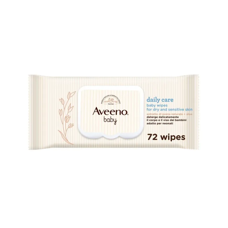 Aveeno Baby Daily Care Salviettine con Estratto di Avena e Aloe 72 Salviettine