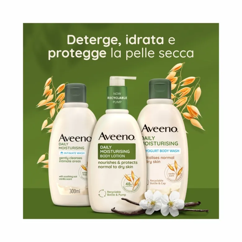 Aveeno Daily Moisturising Bagno Doccia allo Yogurt al profumo di Vaniglia e Avena 300ml