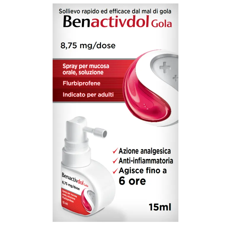 Benactivdol Gola Spray Indicato per Mal di Gola 15ml
