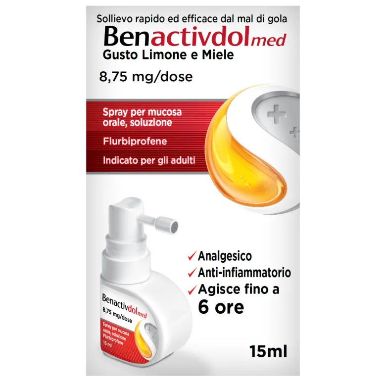 Benactivdolmed Gola Spray Indicato per Mal di Gola 15ml