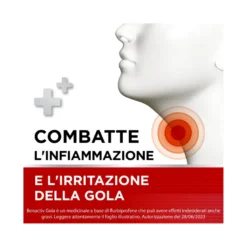 Benactiv Gola per il Mal di Gola 16 Pastiglie Gusto Arancia Senza Zucchero