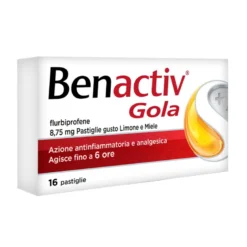 Benactiv Gola per il Mal di Gola 16 Pastiglie Gusto Miele e Limone