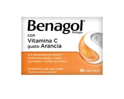 Benagol Antisettico per Bocca e Gola 36 Pastiglie Vit C Gusto Arancia