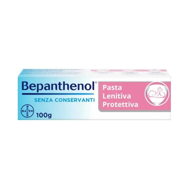 Bepanthenol Pasta lenitiva protettiva con Pantenolo Senza Cortisone contro Irritazione da pannolino 100g