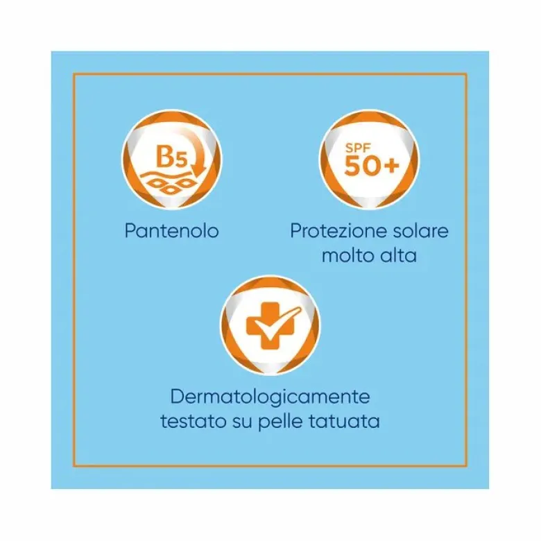 Bepanthenol Tattoo Crema Protezione Solare Molto Alta SPF50+ Per Tatuaggio Con Pantenolo 50ml