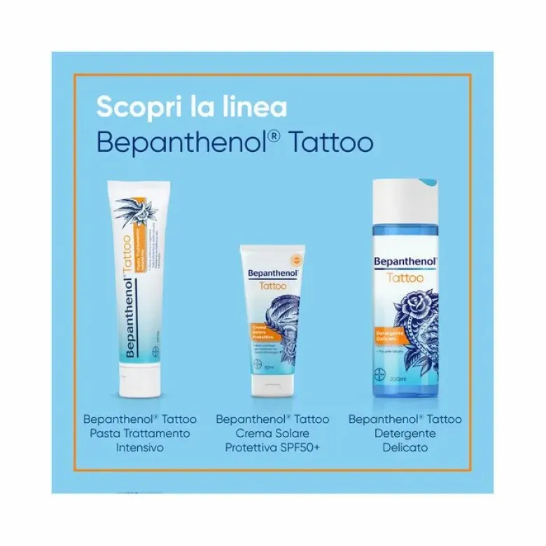 Bepanthenol Tattoo Pasta Trattamento Intensivo Tatuaggio con Pantenolo Idrata Rigenera la Pelle 100g