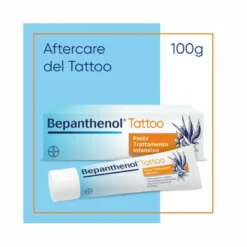 Bepanthenol Tattoo Pasta Trattamento Intensivo Tatuaggio con Pantenolo Idrata Rigenera la Pelle 100g