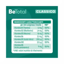 Be-Total Integratore Alimentare Vitamina B/B3/B12 Acido Folico Energia Per Adulti 40 Compresse