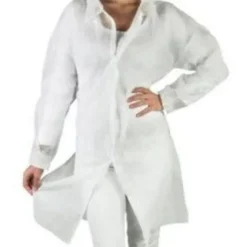 Bhealty Camice Laboratorio Bianco Traspirante Idrorepellente Monouso Large