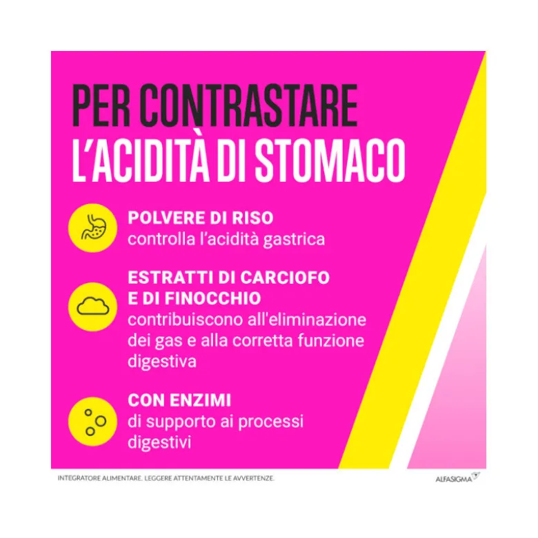 Biochetasi Digestione e Acidità 20 Compresse Masticabili Triplice Aiuto contro Difficoltà Digestive