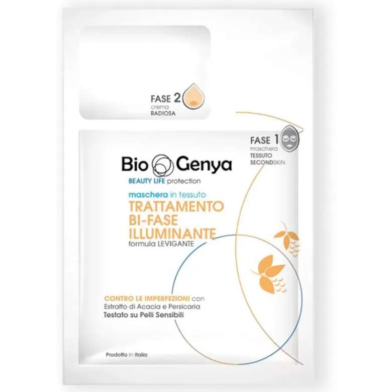Biogenya Maschera Tessuto Trattamento Bi-Fase Illuminante