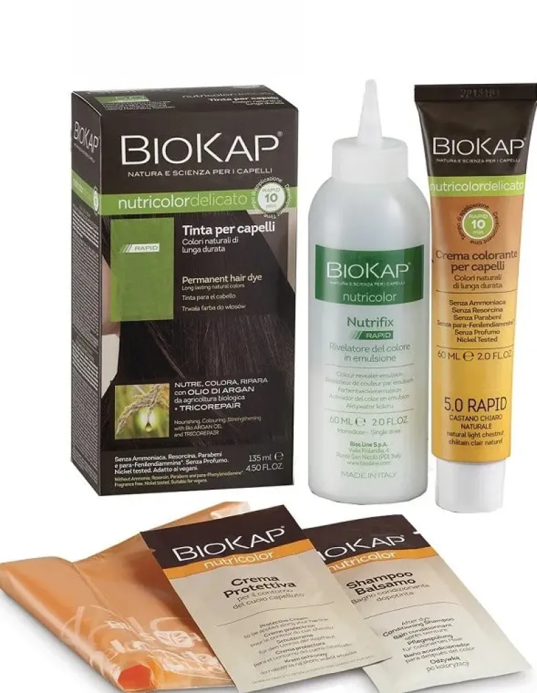 Biokap Nutricolor Delicato Rapid 7.0 tinta per capelli colore Biondo Medio Naturale 135ml