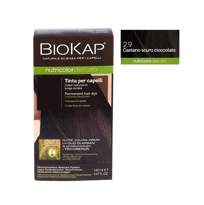 Biokap Nutricolor Delicato 2.9 tinta per capelli colore Castano Scuro Cioccolato 140ml