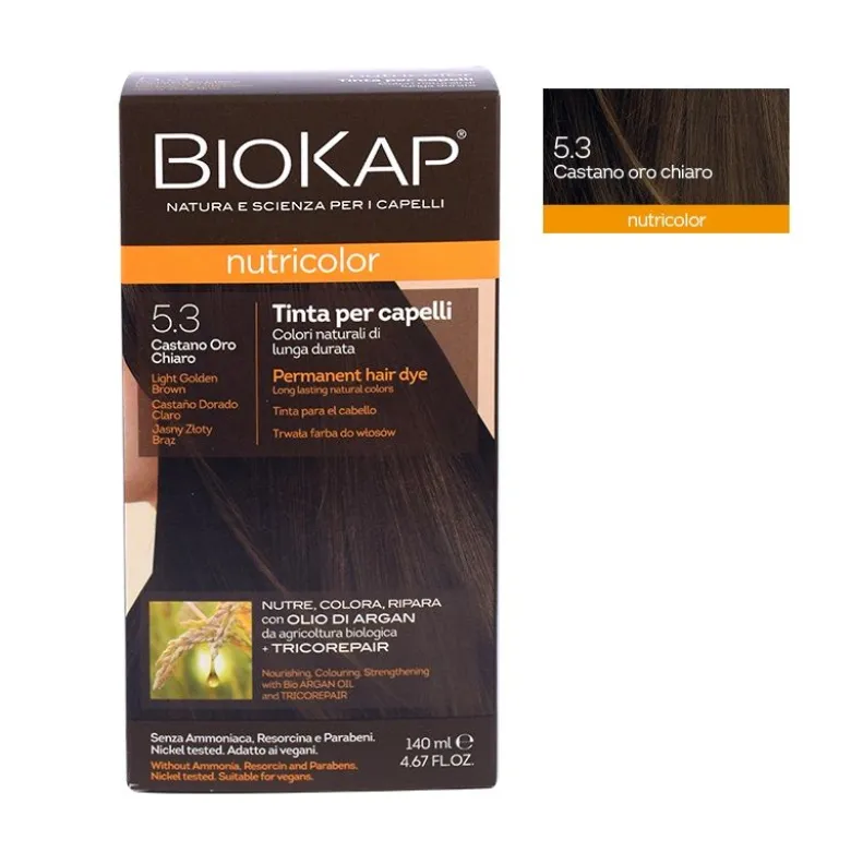 Biokap Nutricolor 5.3 tinta per capelli colore Castano Oro Chiaro 140ml