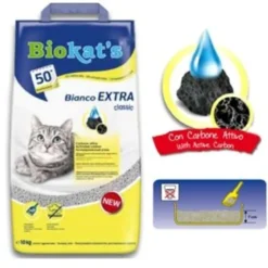 Biokat's Bianco Classic Extra Lettiera Con Carbone Attivo Per Gatti 10kg
