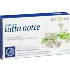 Bios Line Vitacalm Tutta Notte con Melatonina per sonno e rilassamento 30 compresse