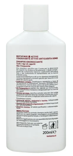 Biothymus Active Shampoo energizzante uomo uso frequente 200ml
